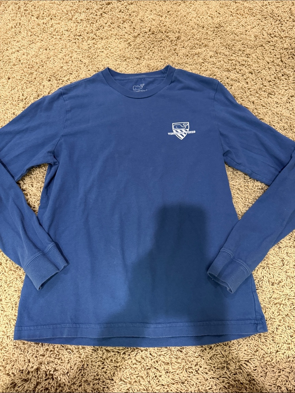 ❤️ Vineyard Vines Boys Long-Sleeve Crew - Blue with Logo